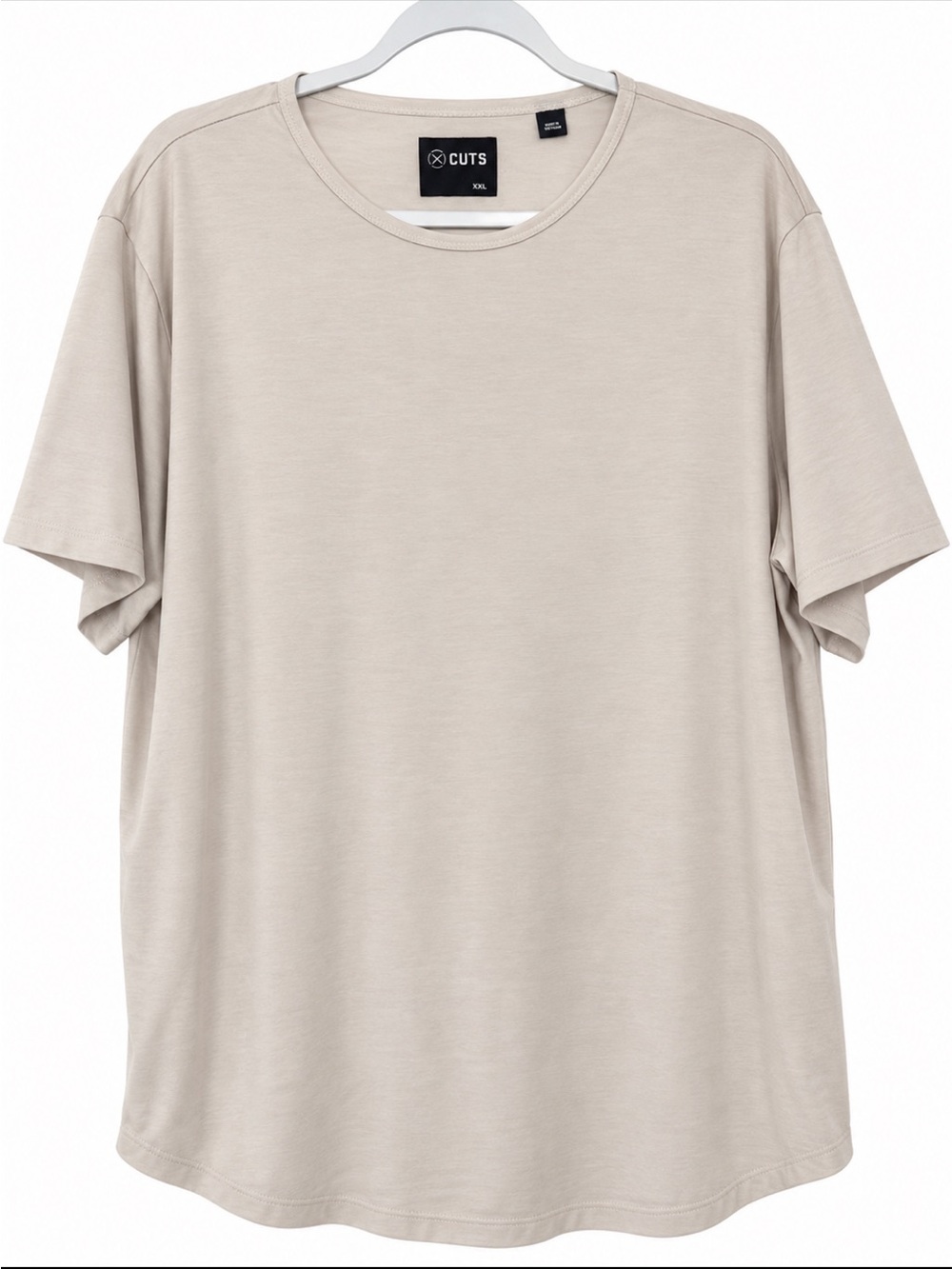 3 Men's Crew Neck T-Shirt in Light Beige brown and white